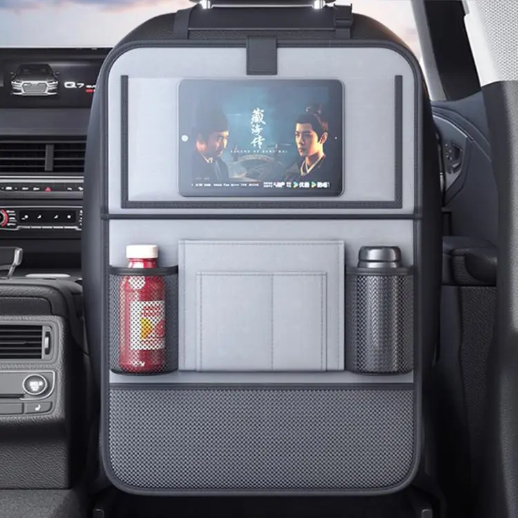 Car Seat Back Storage Bag Multifunctional Car Storage Bag Rear Seat Tray Desk(Grey)