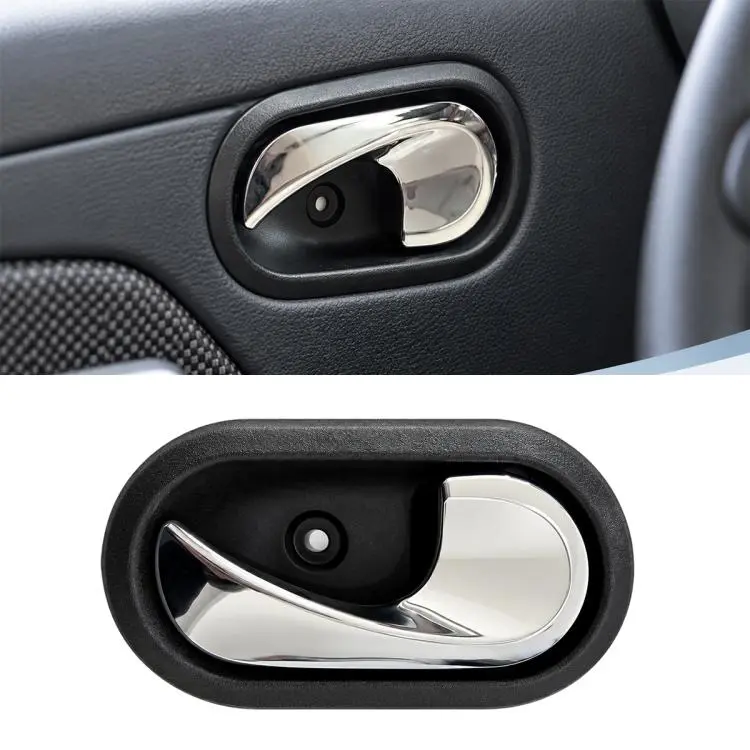 Car Side Inner Door Handle for Renault Dacia Dokker / Duster / Lodgy / Sandero, Plated 8200733847 RH(Black Silver)