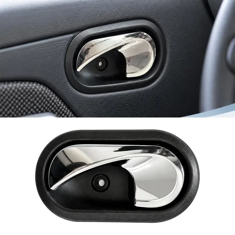 Car Side Inner Door Handle for Renault Dacia Dokker / Duster / Lodgy / Sandero, Plated 8200733848 LH(Black Silver)