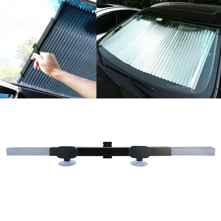 Car Sucker Suction Cups Retractable Windshield Sun Shade Block Sunshade Cover for Solar UV Protect, Size