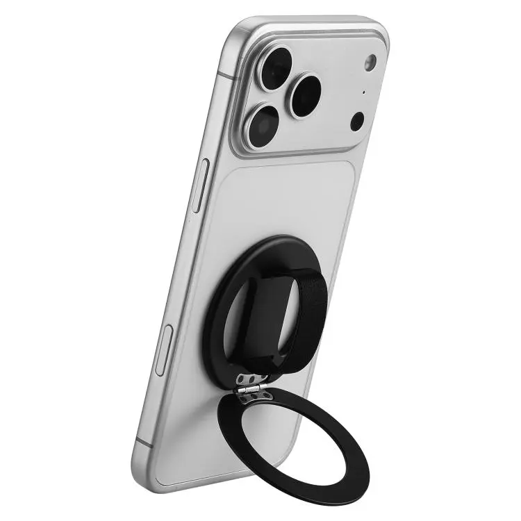 CAS-006 Magnetic Foldable Single Finger Ring Phone Holder(Black)