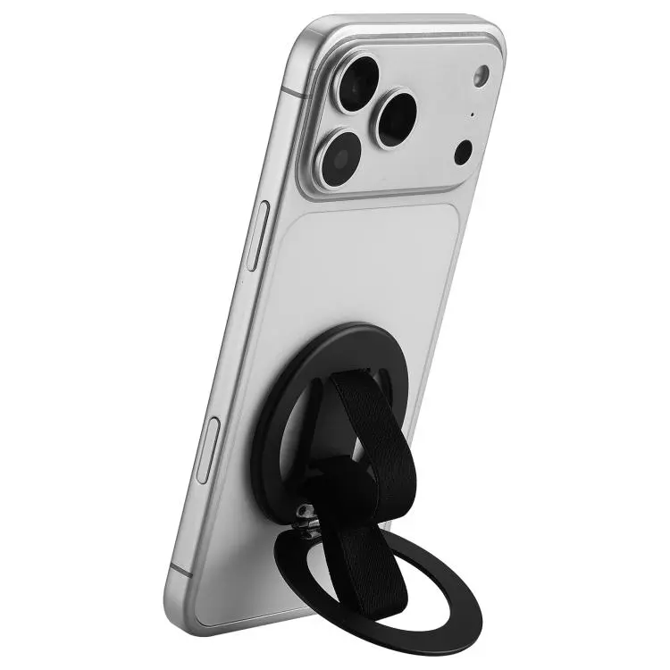CAS-007 Magnetic Foldable Dual Finger Ring Phone Holder(Black)