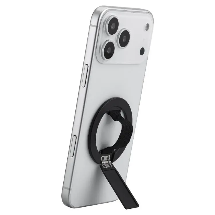 CAS-011 Magnetic Foldable Finger Ring Straight Phone Holder(Black)