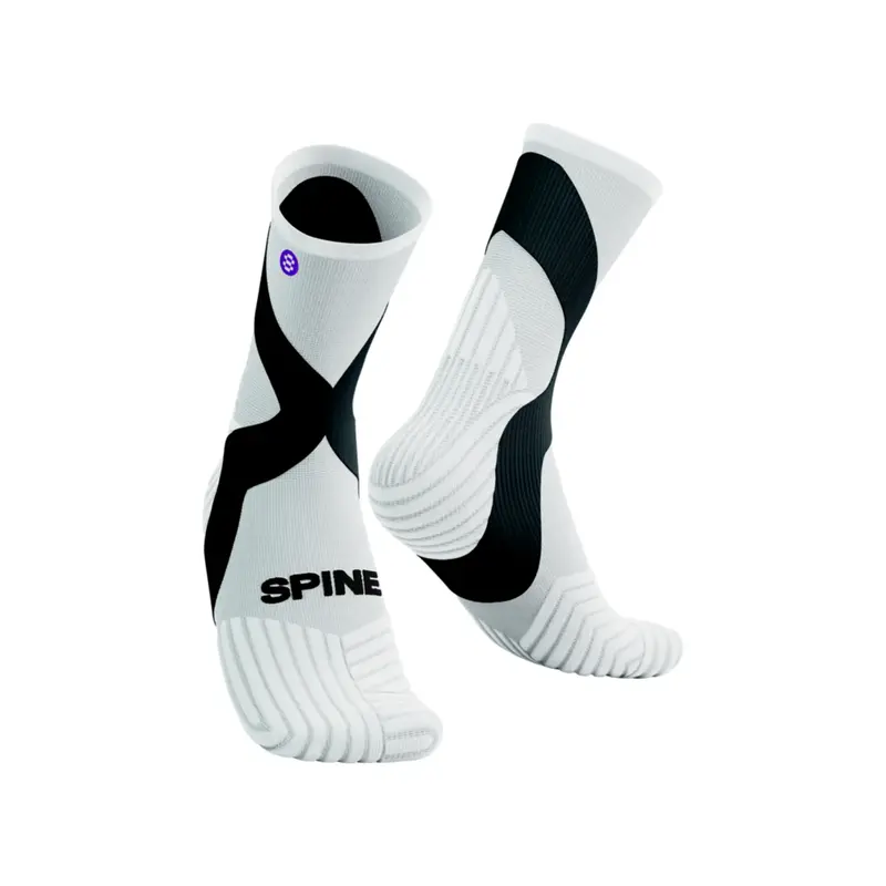 Chaussettes de travail X Short Cut - technologie supérieure - Blanc et Noir - Spinergy