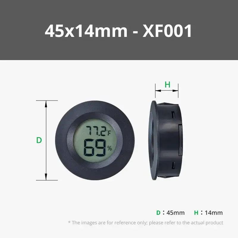 Circular Embedded Electronic Digital Thermometer Hygrometer XF001