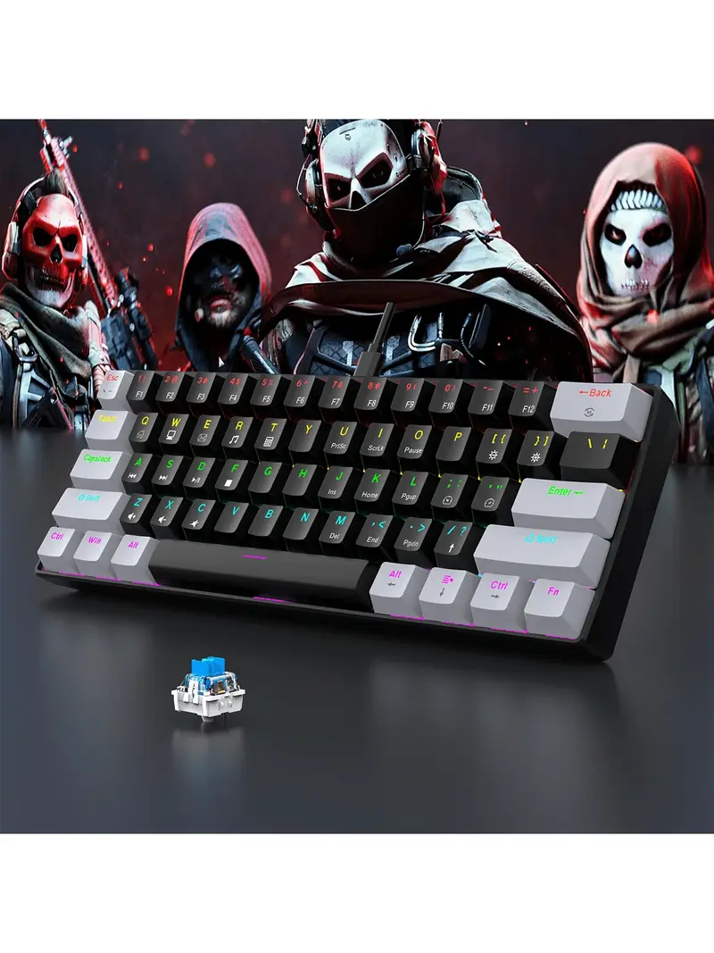 Clavier Mécanique Gaming 60% RGB - Format Compact