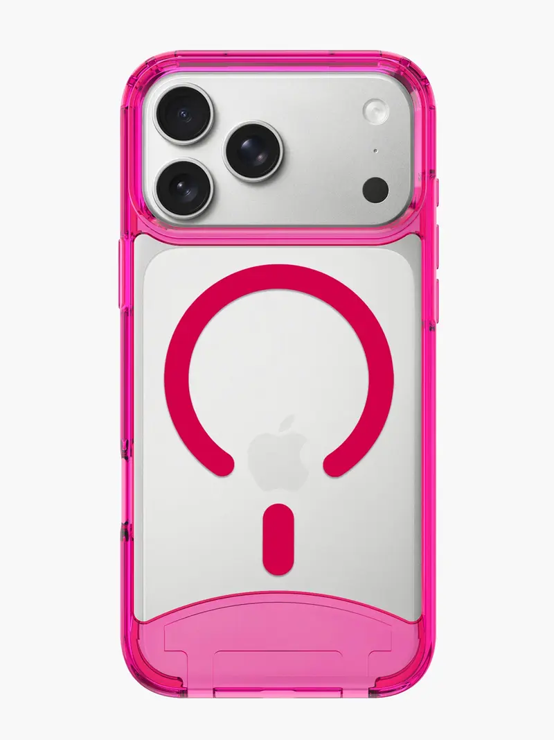Clear Neon Pink iPhone Case (MagSafe)