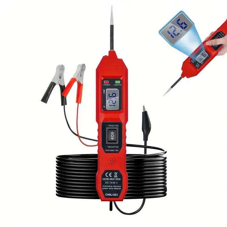 CNBJ-823 Car Electrical Circuit Tester, Multifunctional Drive Test Pen(Red)