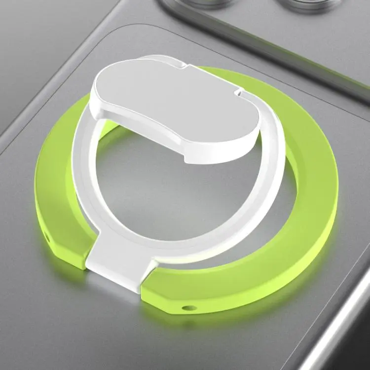 Color Block Folding Double-sided Magnetic Ring Phone Holder(Green White)