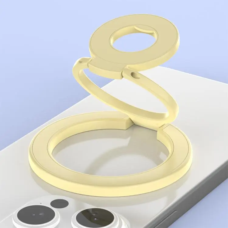 Colorful Design Multi-Functional 360 Degree Rotation Ring Buckle Magnetic Phone Holder(Creamy Yellow)