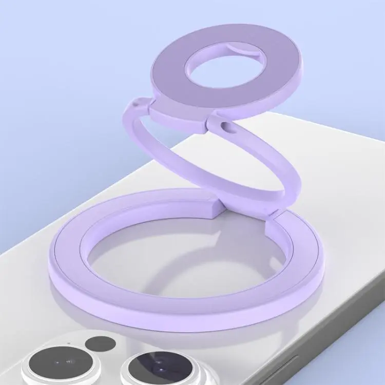 Colorful Design Multi-Functional 360 Degree Rotation Ring Buckle Magnetic Phone Holder(Purple)