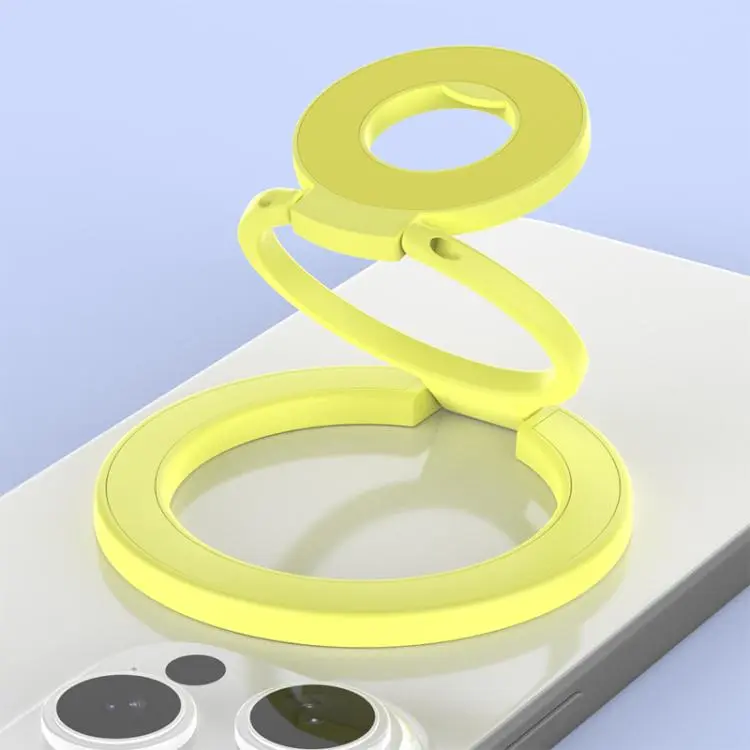 Colorful Design Multi-Functional 360 Degree Rotation Ring Buckle Magnetic Phone Holder(Yellow)