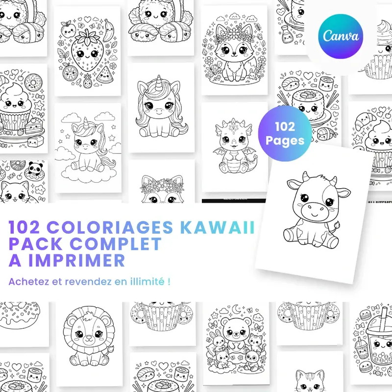 Coloriage Kawaii à imprimer