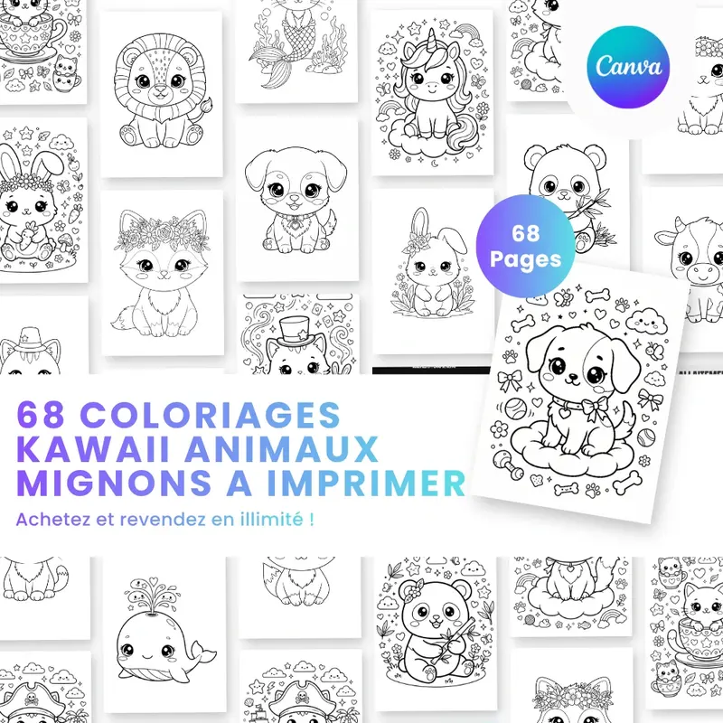 Coloriage Kawaii Animaux