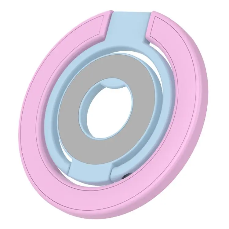 Contrast Color Design Multi-Functional 360 Degree Rotation Ring Buckle Magnetic Phone Holder(Pink Blue)