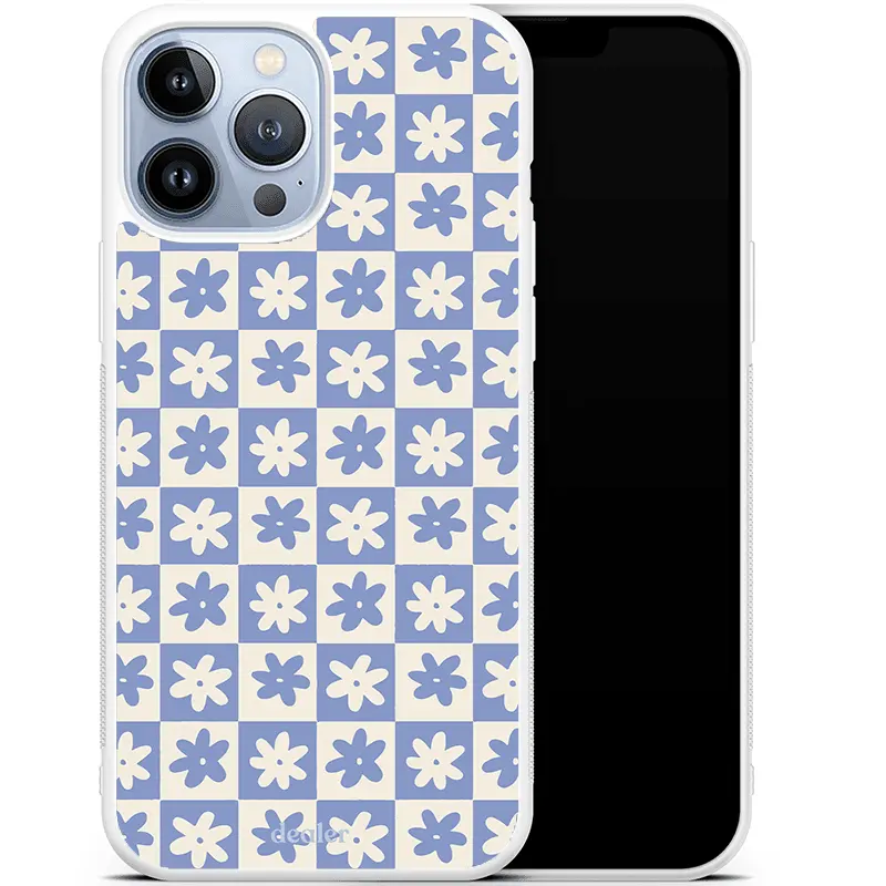 Coque antichocs Carré fleur bleue