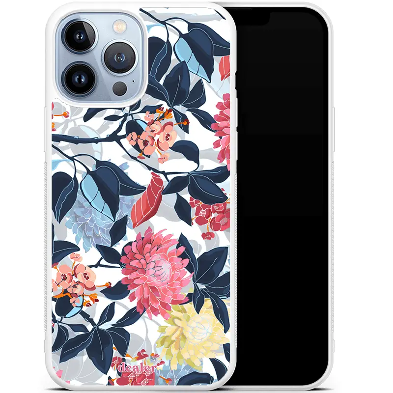 Coque antichocs Fleurs roses bleues