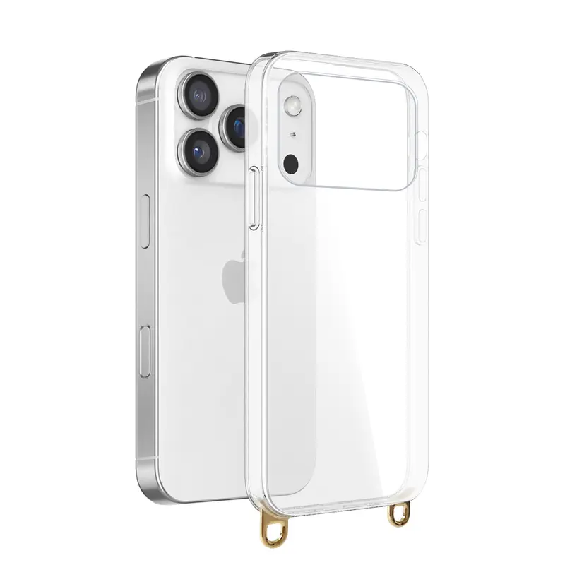Coque avec anneaux amovibles Or et Argent pour iPhone 17 Pro