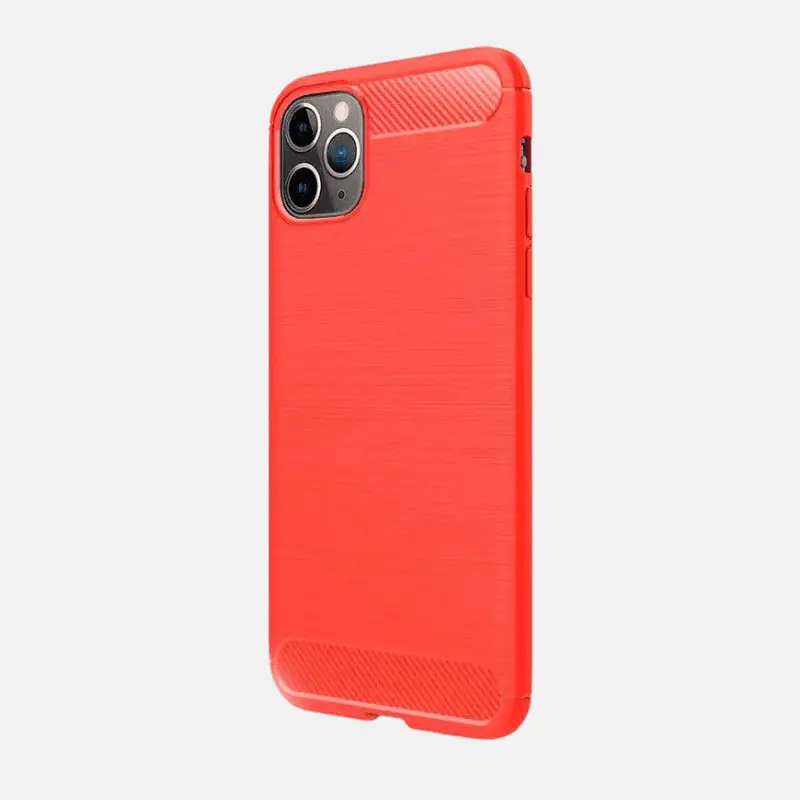 Coque en Gel Brossé rouge