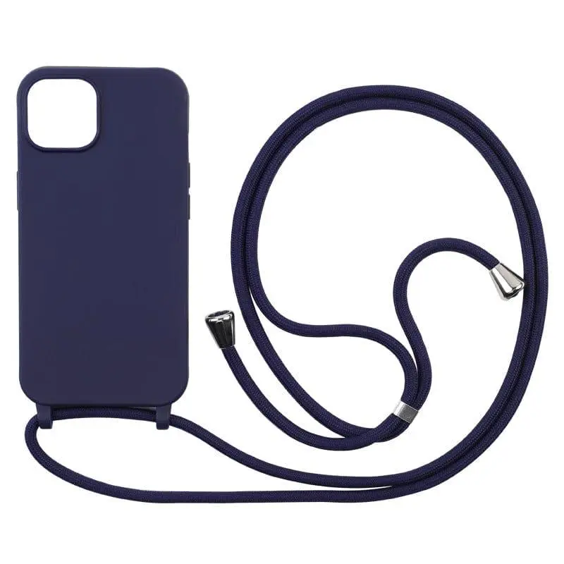 Coque en silicone avec un cordon navy
