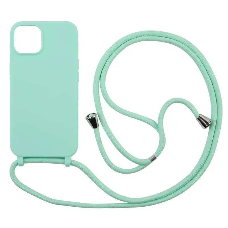 Coque en silicone avec un cordon vert d'eau
