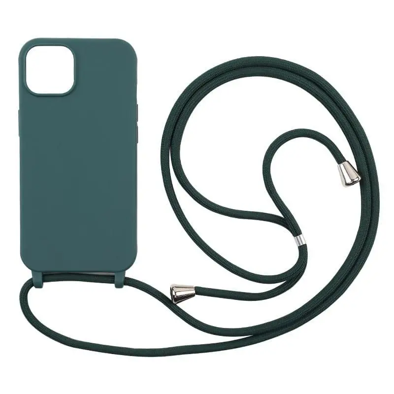 Coque en silicone avec un cordon vert eucalyptus