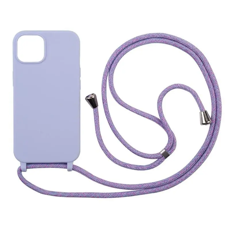 Coque en silicone avec un cordon violet