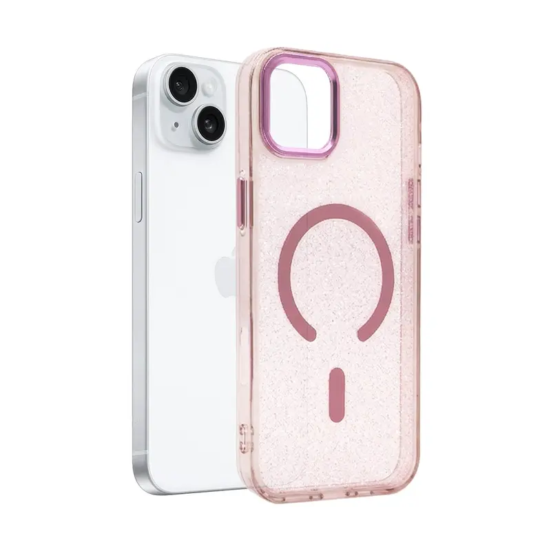 Coque Glow MagSafe Rose pour iPhone 15