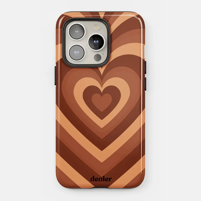 Coque Premium Coeur Marron