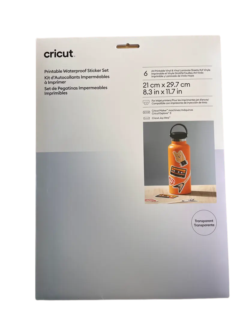 CRICUT - 6 F. STICKERS IMPERMEABLES & IMPRIMABLES A4