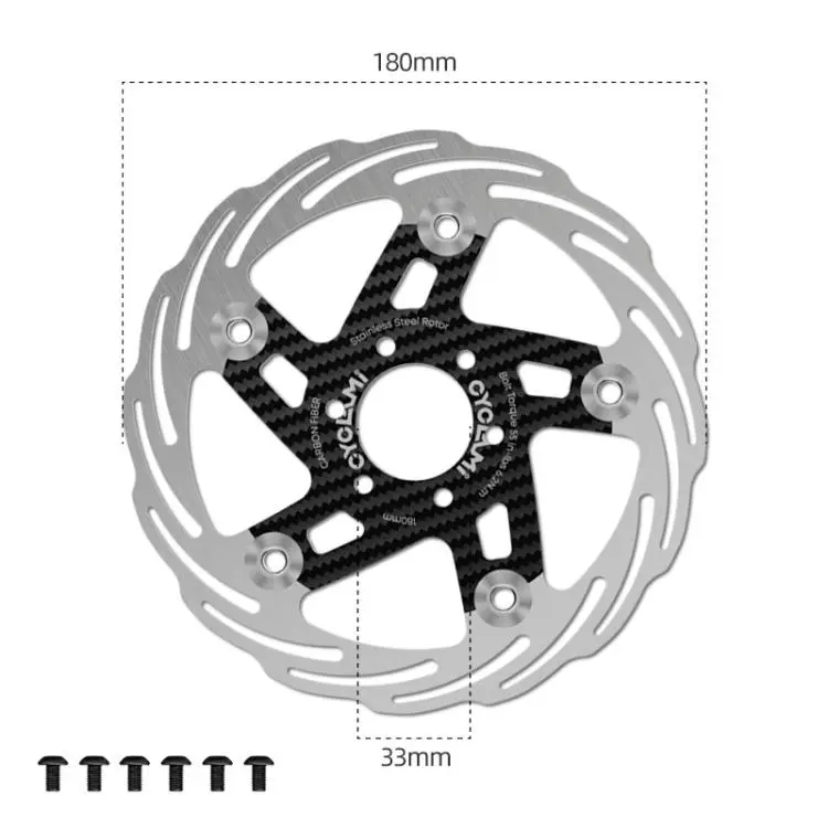 CYCLAMi Bicycle Ultra-Lightweight Carbon Fiber Brake Rotor Center-lock 6-bolt Disc Brake, Spec