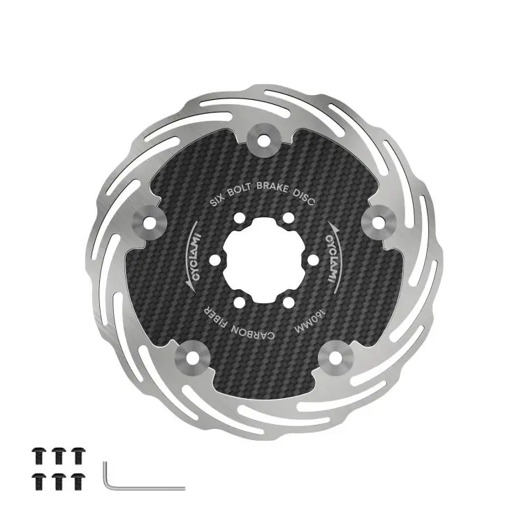 CYCLAMi CAR6 160mm Fully Enclosed Bike Six-Hole Carbon Fiber Brake Disc