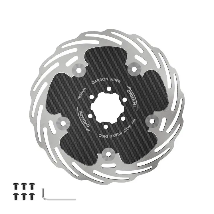 CYCLAMi CAR6 180mm Fully Enclosed Bike Six-Hole Carbon Fiber Brake Disc