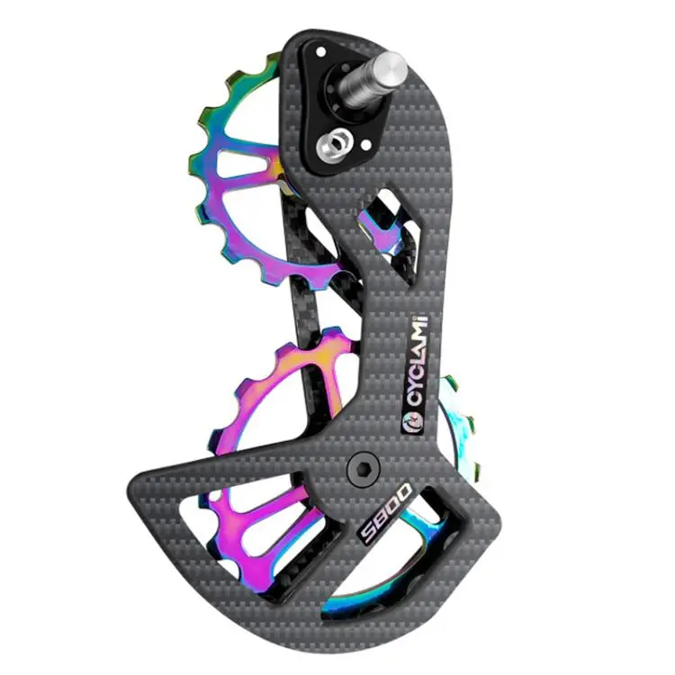 CYCLAMi Shifter Carbon Fiber Road Bike Ceramic Rear Derailleur Large Pulley For Shimano 5800 / 5700