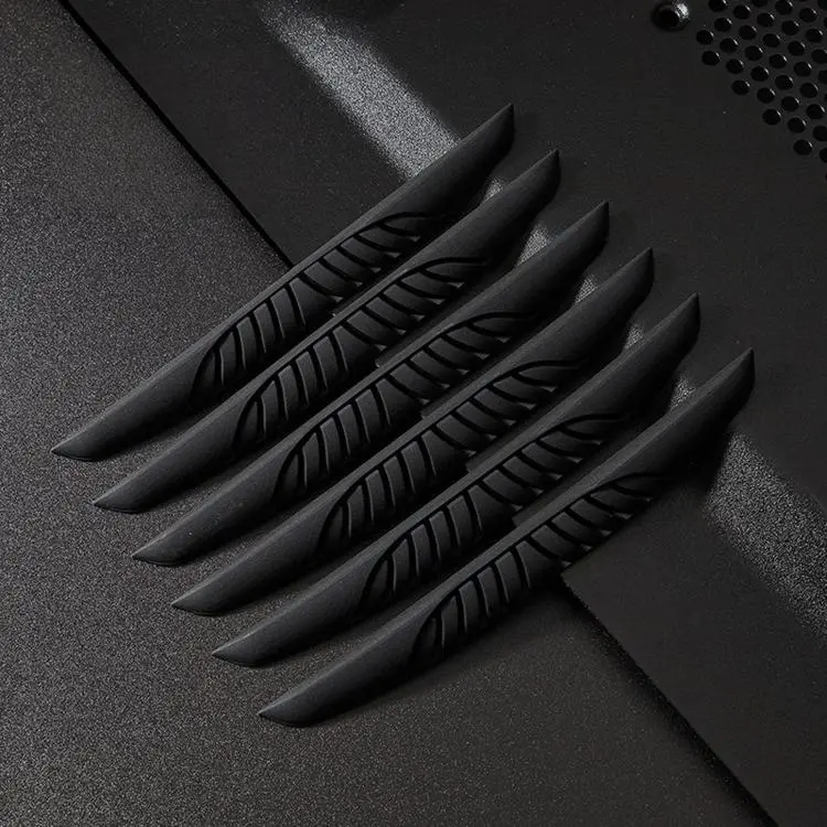 D-39 6pcs / Set Car Rearview Mirror & Door Edge Anti-Collision Strip Anti-Scratch Door Decor Sticker(Black)