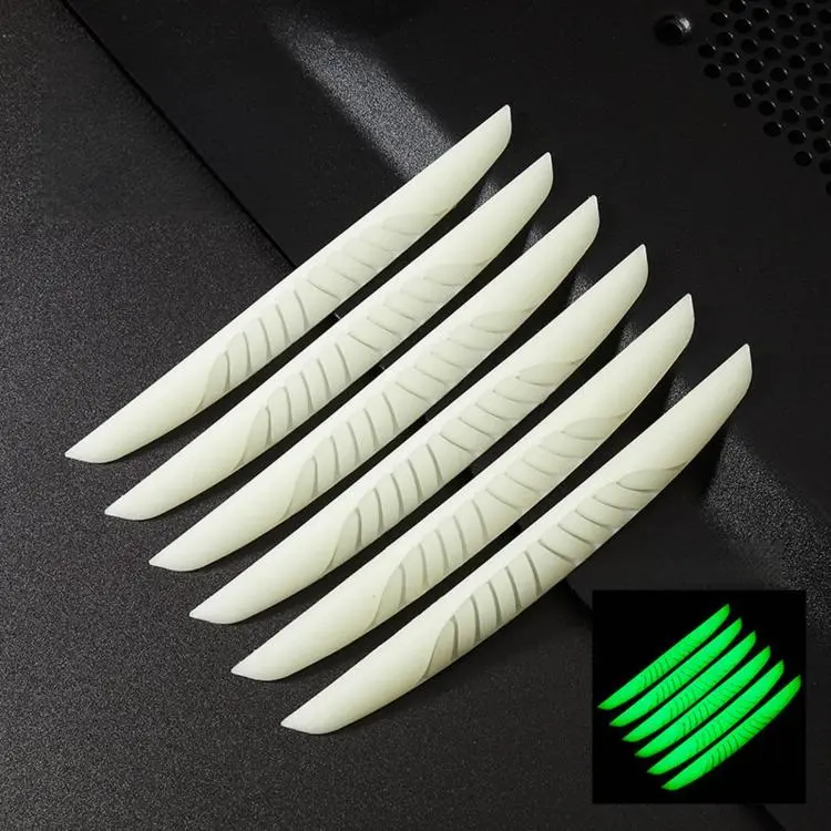 D-39 6pcs / Set Car Rearview Mirror & Door Edge Anti-Collision Strip Anti-Scratch Door Decor Sticker(Luminous)