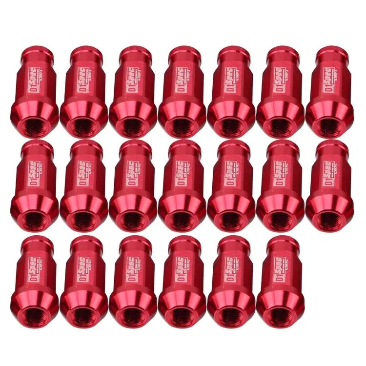 D1SPEC 20pcs /Set M12 X 1.5 Racing Wheel Nut(Red)