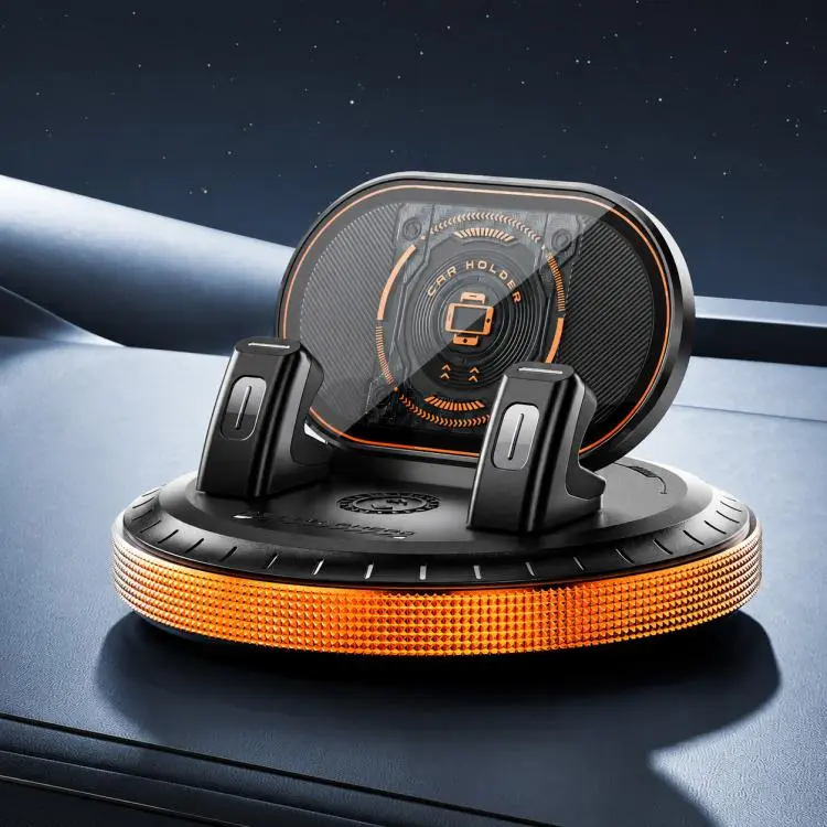 D5 Vacuum Suction Rotating Base Car Center Console Phone Mount(Orange)