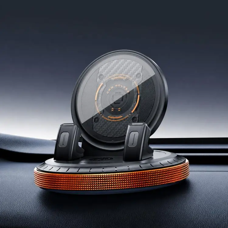D7 Self-adhesive Rotating Base Car Center Console Phone Mount(Orange)