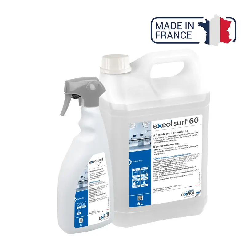 Désinfectant des surfaces - Exeol surf 60 - Sodel