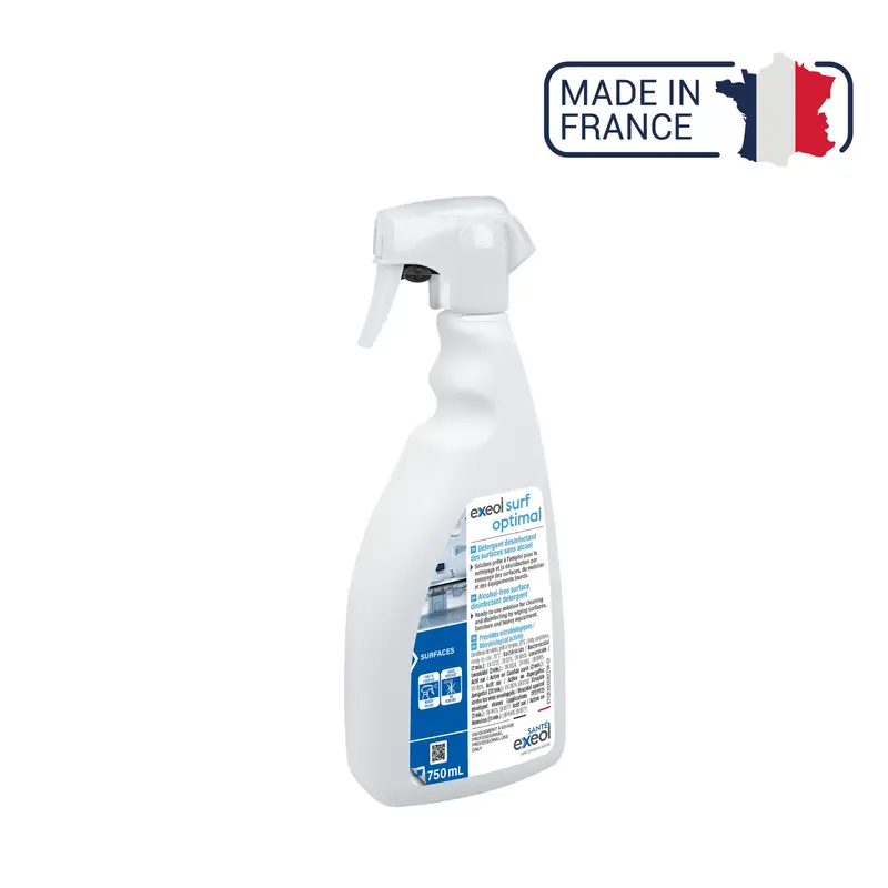 Détergent désinfectant des surfaces sans alcool - Exeol surf optimal - 750 ml - Sodel