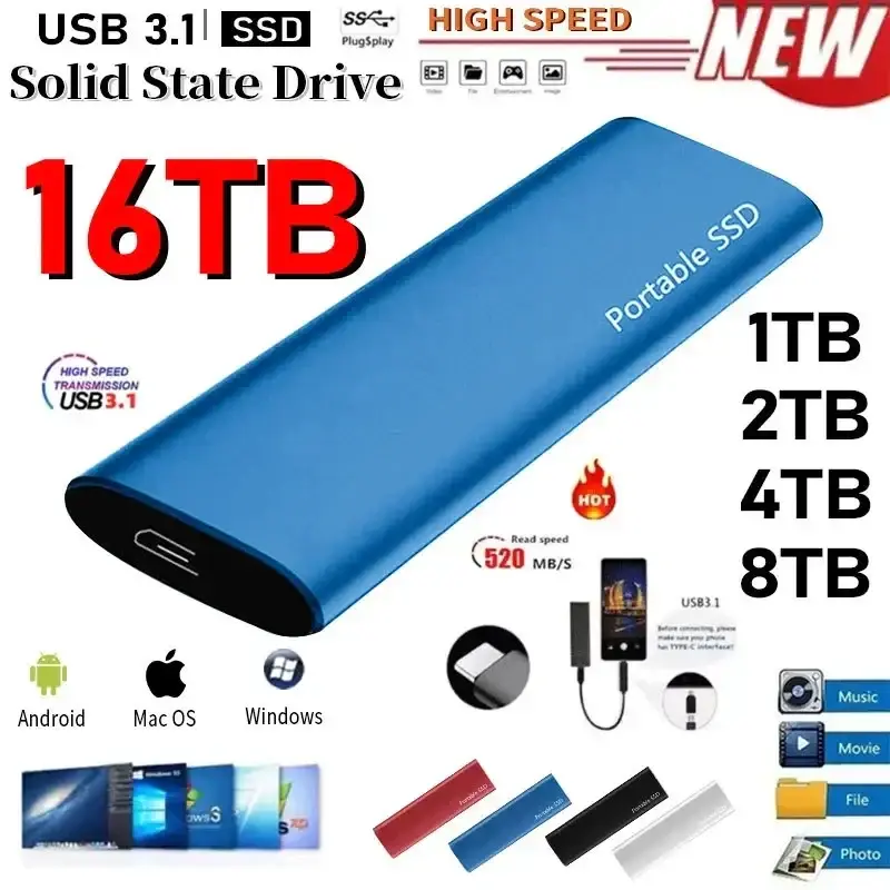 Disque Dur SSD Externe USB 3.1
