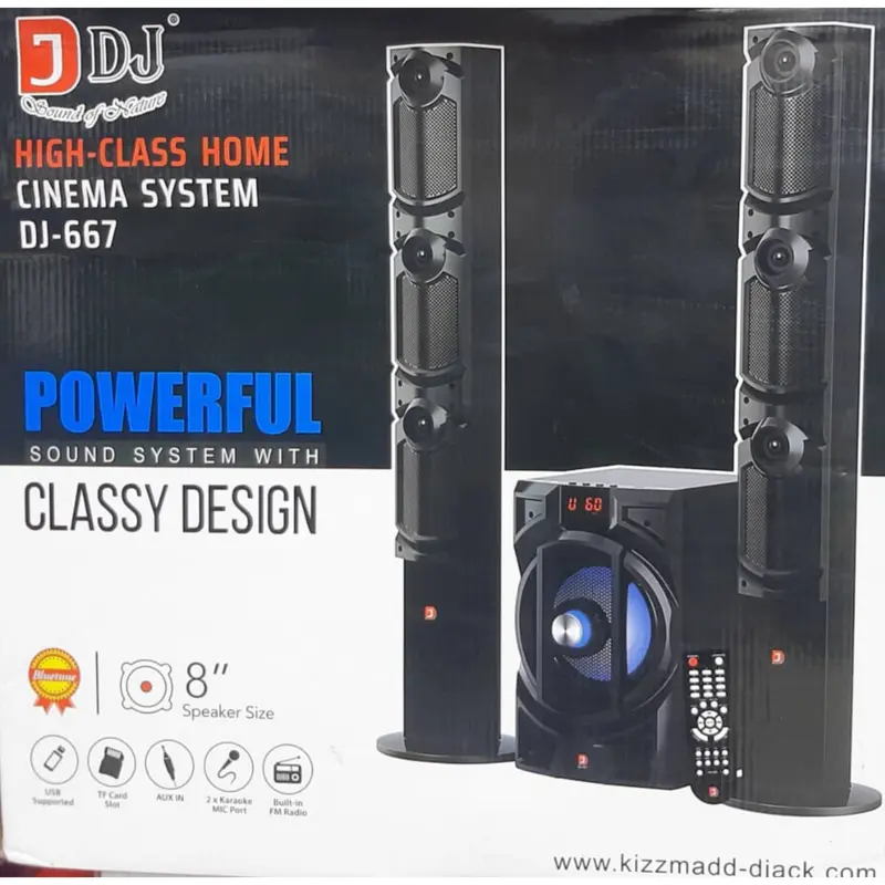 DJ DJ667 2.1Ch High-Class Bluetooth Home Cinema Theater - Brand New