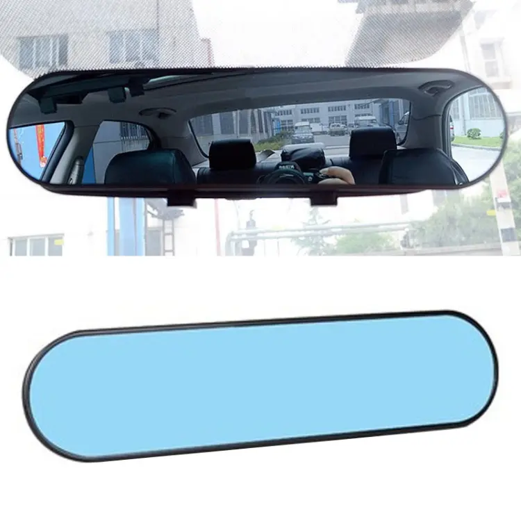 DM-055 28.8cm Car Large Field of View Anti-dazzle Blue Mirror Reversing Curved Rearview Mirror