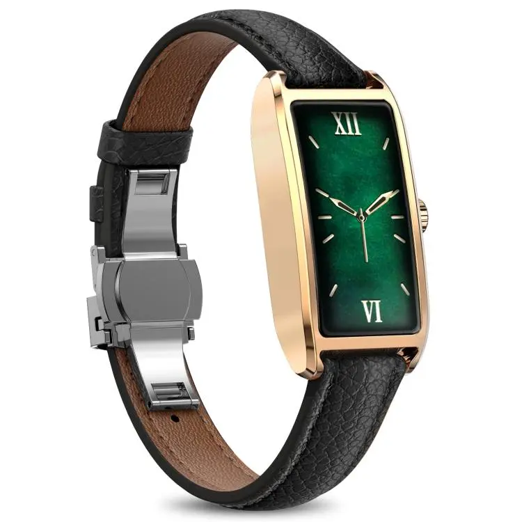 Dora T 1.13 inch AMOLED Screen IP68 Waterproof Lady Smart Watch, Supports Health Monitoring(Black Gold)