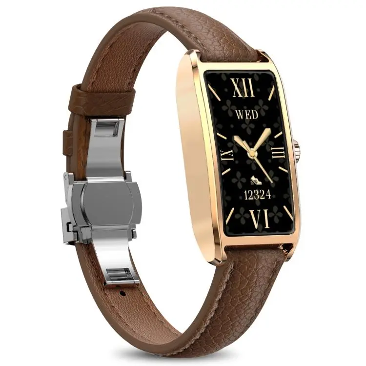 Dora T 1.13 inch AMOLED Screen IP68 Waterproof Lady Smart Watch, Supports Health Monitoring(Dark Brown Gold)
