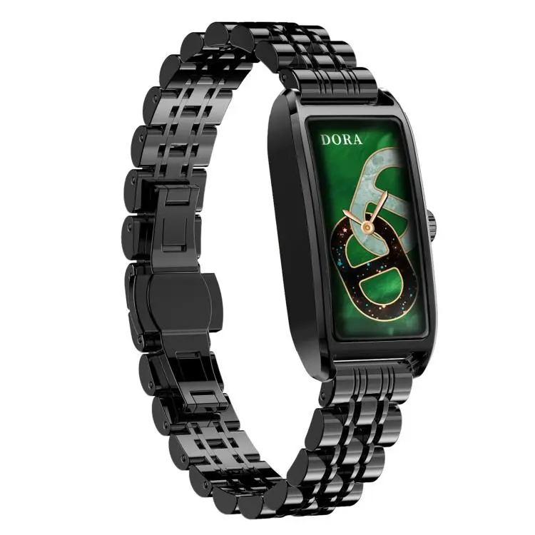 Dora T 1.13 inch AMOLED Screen IP68 Waterproof Lady Smart Watch, Supports Health Monitoring(Steel Strap Black)