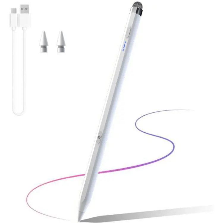 DP02 Type-C Rechargeable Magnetic Stylus with 2 Replacement Nibs(White)