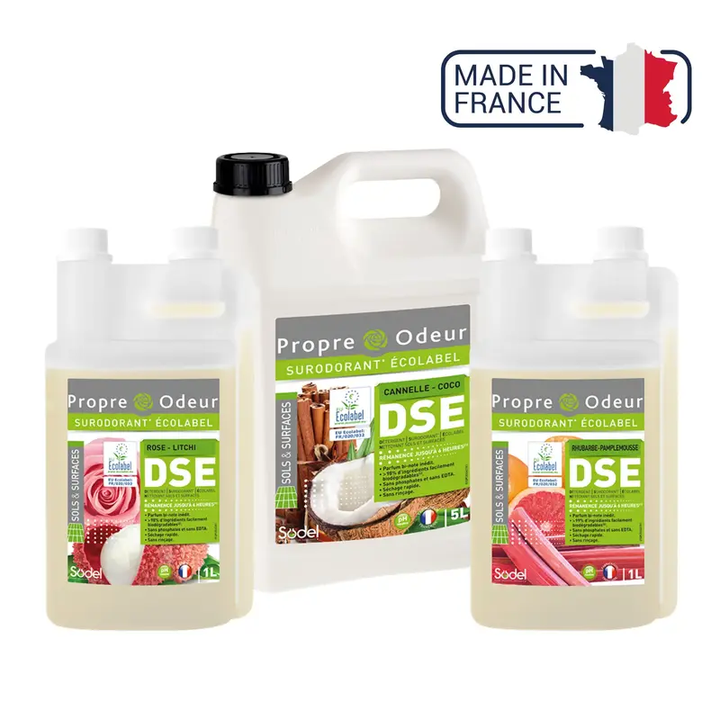 DSE - Détergent Surodorant Ecolabel - 3 parfums - Sodel
