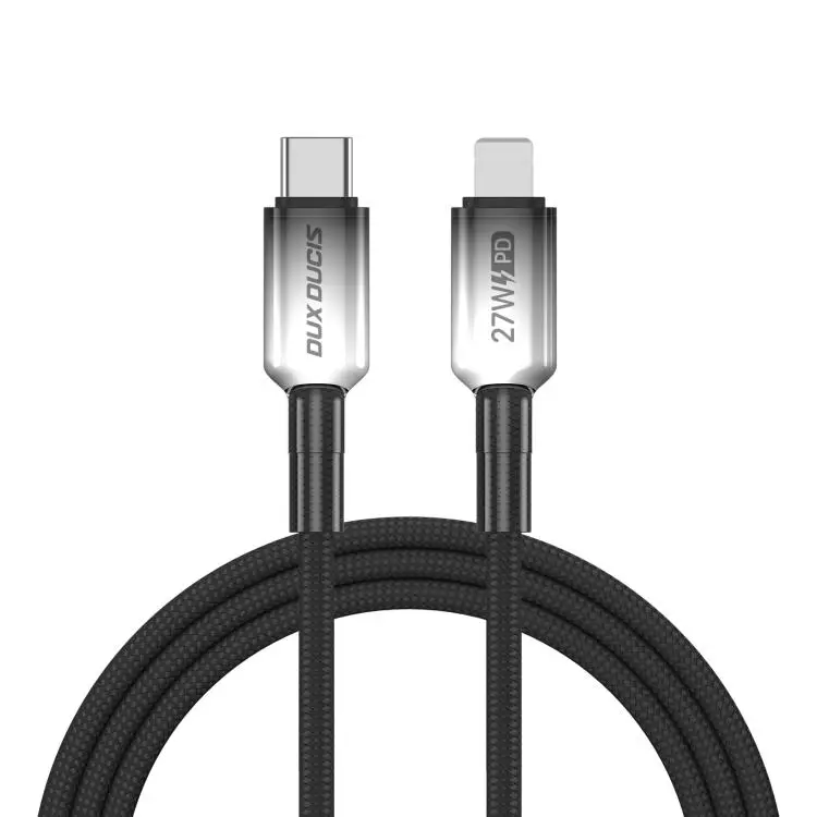 DUX DUCIS WLCM Series 27W Type-C to 8 Pin Transparent Gradient Braided Data Cable, Length